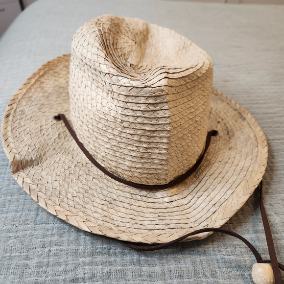 Duluth Natural Straw Cowboy Hat Brown Band Hat Straw Western L XL Stampede
